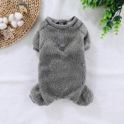 Pet Cozy Double-Sided Fleece Four-Legged Autumn/Winter Outfit for Dogs and Cats - Leash Compatible, No Hood