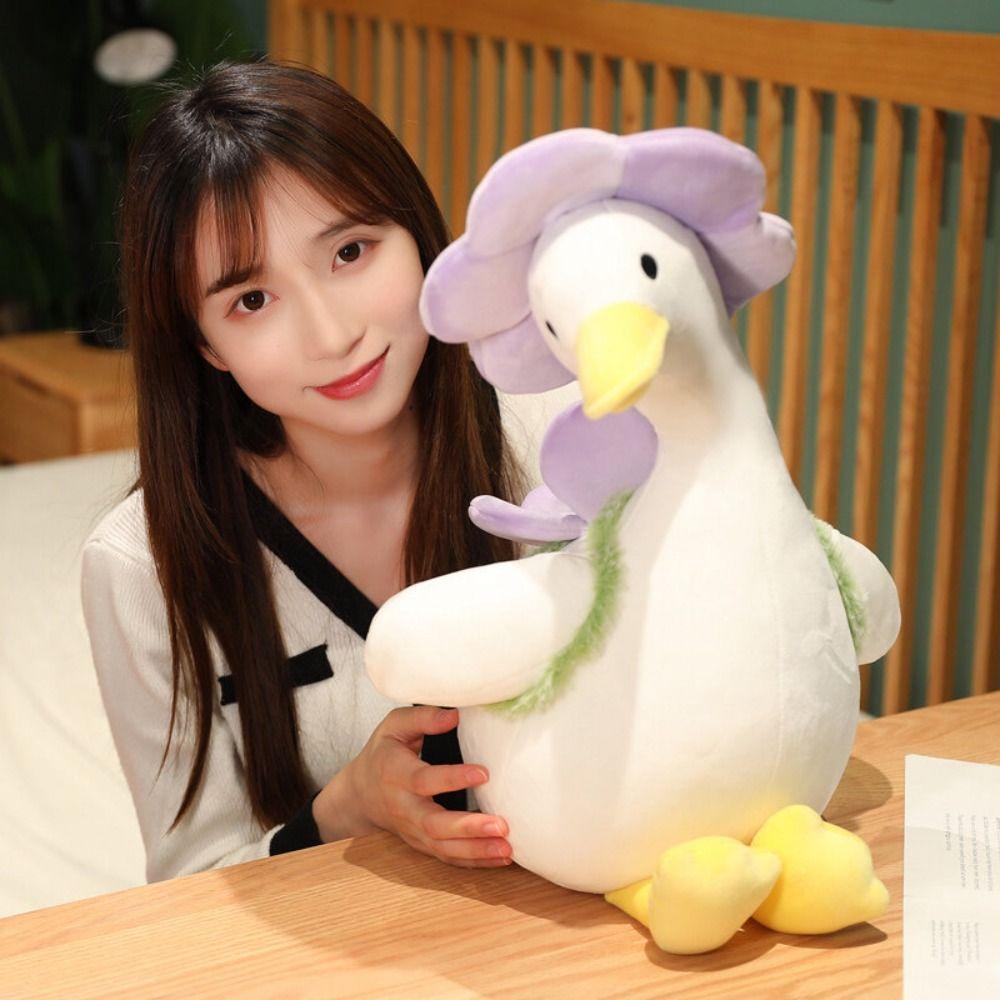 PP Cotton Outing Duck Plush Toys Ornament Spring Outing Duck Stuffed Doll  Sofa
