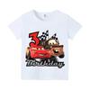 Summer Casual Cartoon Lightning McQueen Short Sleeve Tshirt Kawaii Anime Comfortable Fashion Clothes for Children Boys Girls
