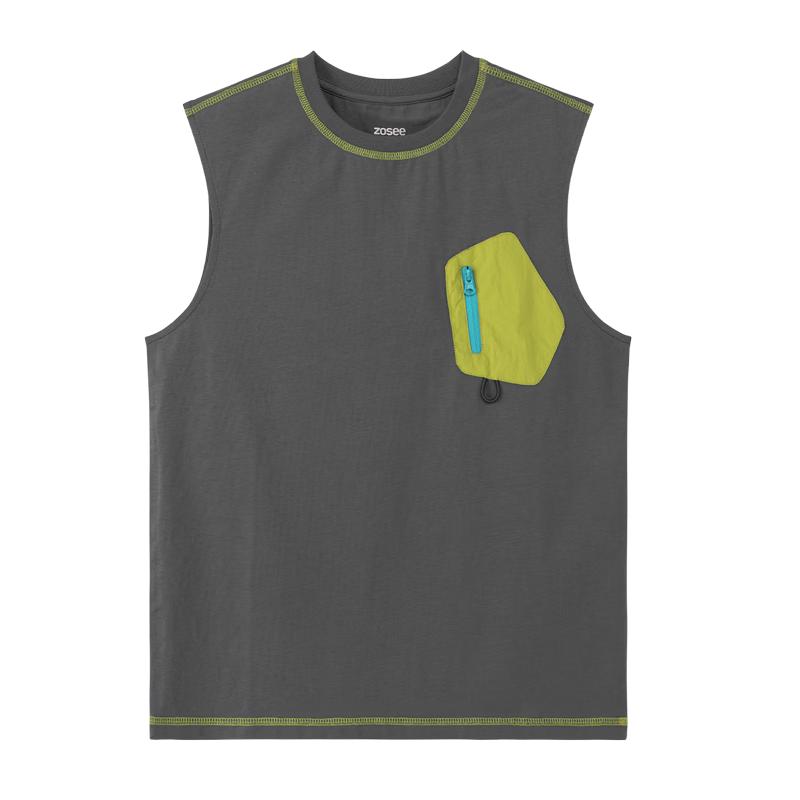 Boy s Cool-Touch Cotton Vest with Irregular Pocket 140