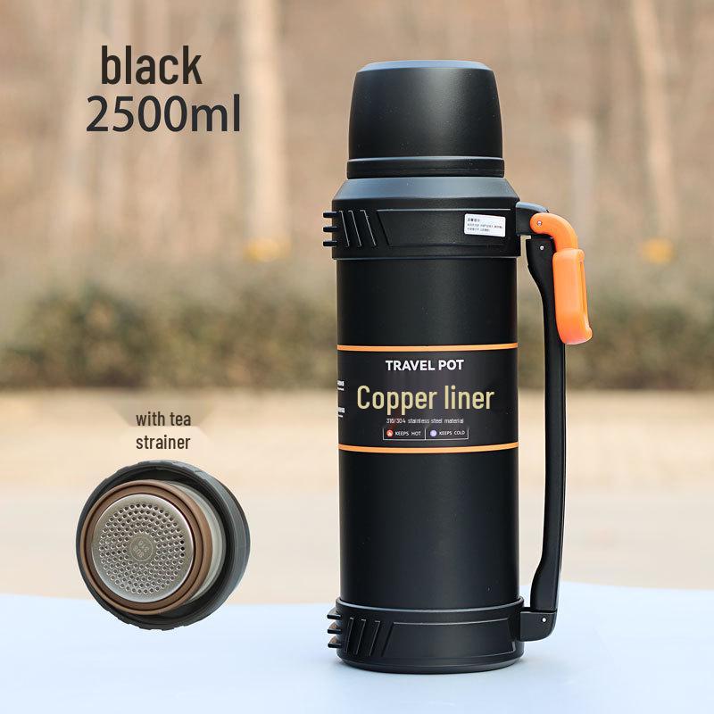316 Stainless Steel Outdoor Thermos with Tea Separator and Infuser, 2500ml Large Capacity Kettle