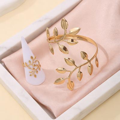 Hot Sale Geometric Hollow Bracelet Jewelry Set Women's Open Ring Jewelry