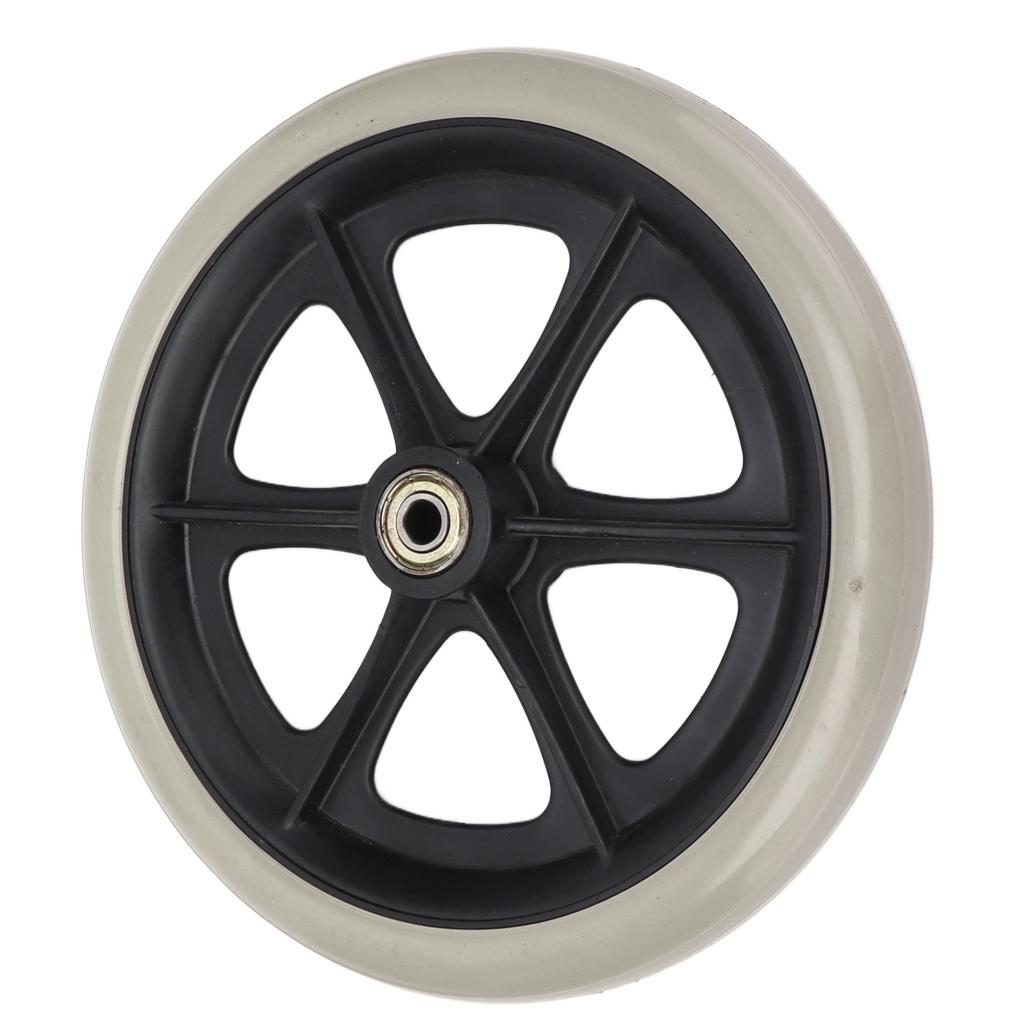 Wheelchair Wheel 8in PU Walker Caster Replacement Skidproof with Ball Bearing Grey