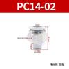 White Pneumatic Quick Connect Fittings, External Thread, PC4/6/8/10/12/14/16-M5/M6, Sizes 01-06