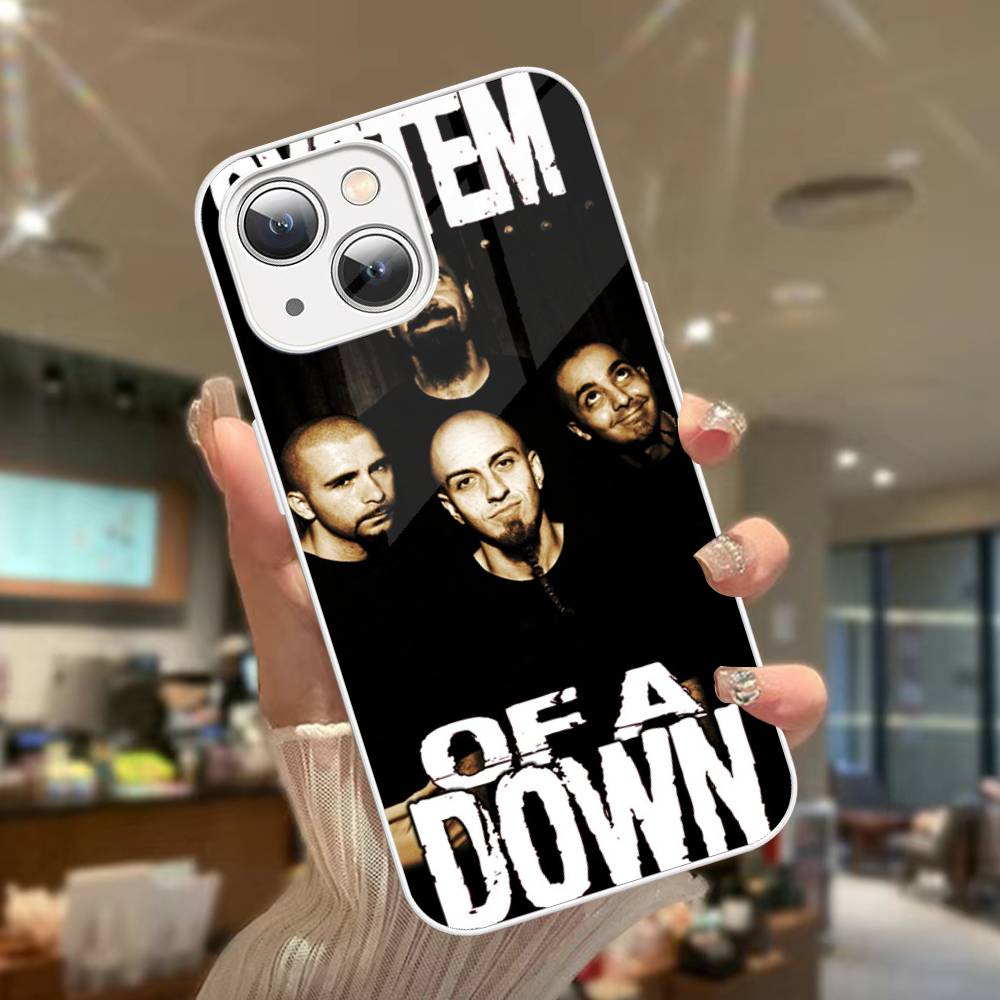 

Metal System Of A Down Band For IPhone 14 13 12 Mini 11 Pro XS Max X XR 14 Plus Tempered Glass Cover iphone 13