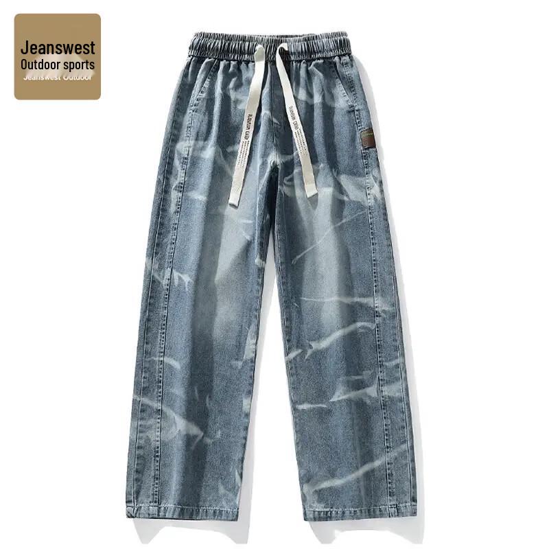 Jeanswest Men's Outdoor Casual Loose Straight Leg Jeans