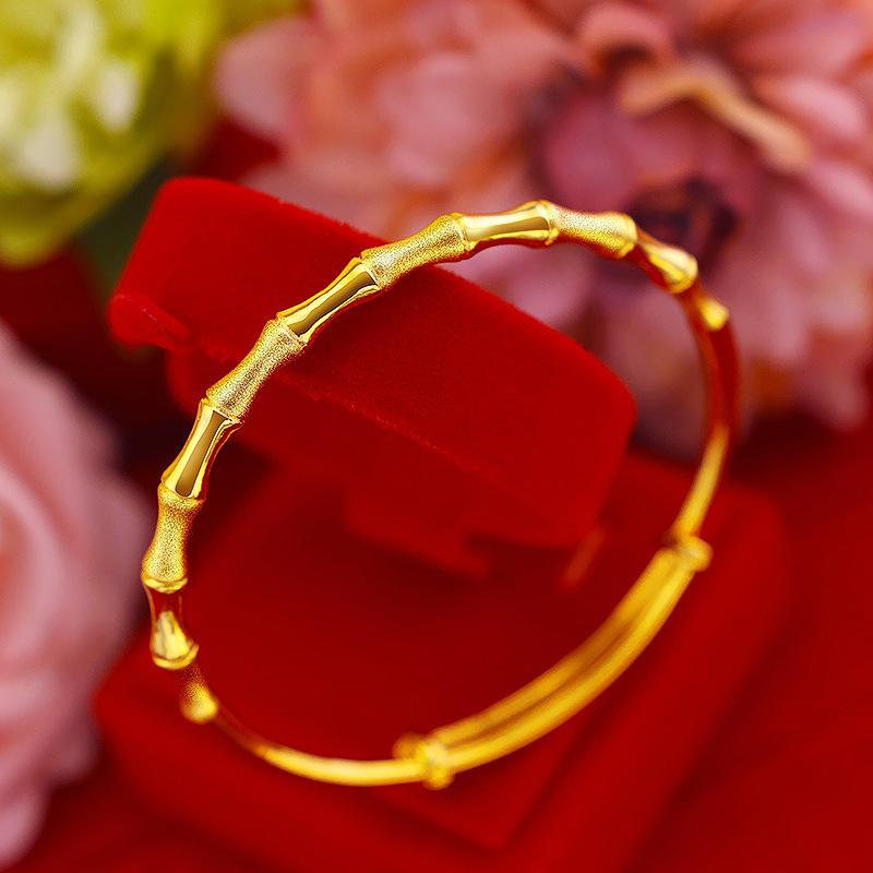 [Bamboo Joint Sliding Bangle Bracelet Simple Comfort Lucky Design Adjustable Versatile Gift for Women]