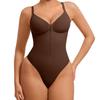 Body Feminino Sexy Alta Elasticidade Zíper Apertado Decote V Camisole Modelador de Cintura