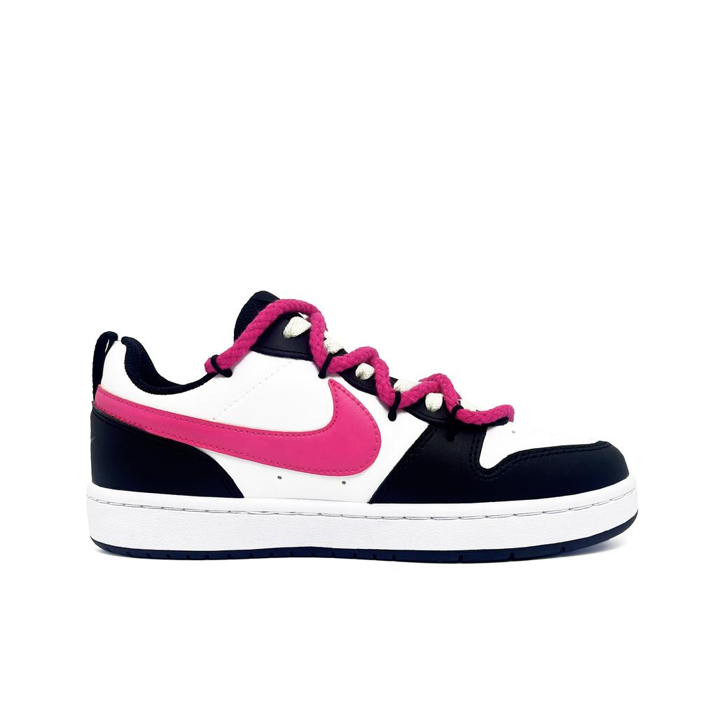 Nike Court Borough Abrasion Resistant Low Top Skateboard Shoes Women's Black Pink BQ5448-115(Team275- )