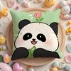 Lovely Panda Pillow Case Short Plush Double-Sided Printing Home Machine Washable In Warm Winter Cushion Cover