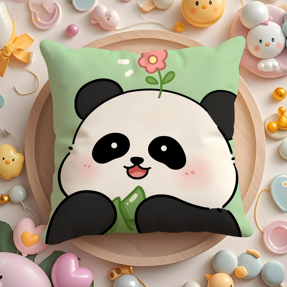 Lovely Panda Pillow Case Short Plush Double-Sided Printing Home Machine Washable In Warm Winter Cushion Cover