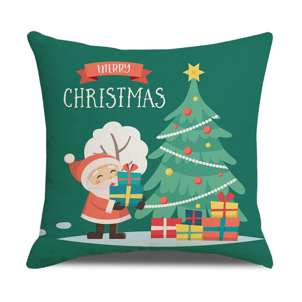 New Mixed Color Christmas Pillow Sofa Cushion Cover Peach Skin Lumbar Cushion Household Products
