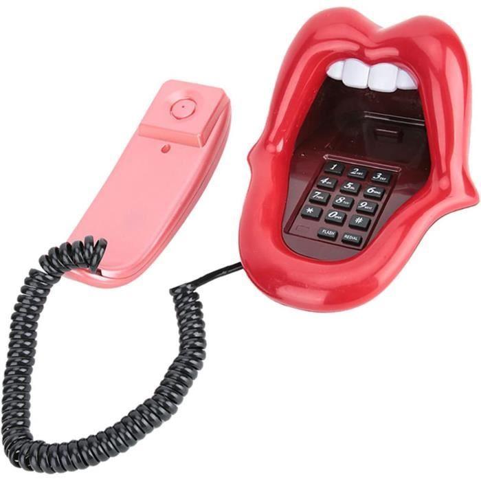 Téléphone Fixe - GENERIC - Rouge - Design Moderne - Qualité Sonore Claire - Filaire
