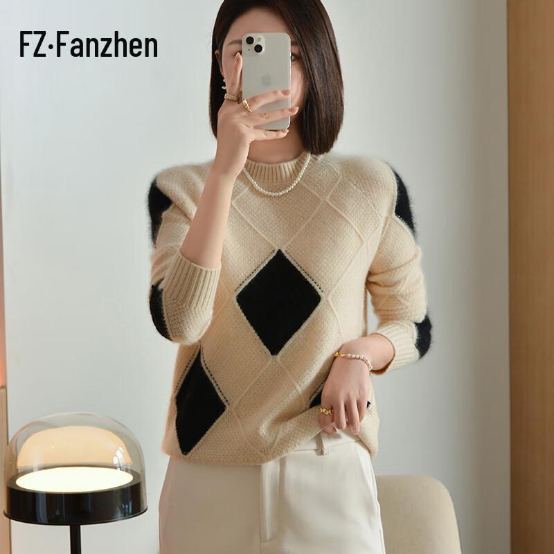 Женский свитер Fanzhen из 100% шерсти, утолщенной вязки M
