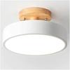 Nordic Log Round LED Semi-flush Mount Ceiling Light - Modern Dimmable Circular Hallway Light Fixture In White, Green, Gray, or Pink | Rustic Kitchen