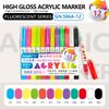GuangNa 12 Colors/box Direct Liquid Hardhead High-gloss Acrylic Marker, for Student Notebook Writing, DIY Painting Graffiti
