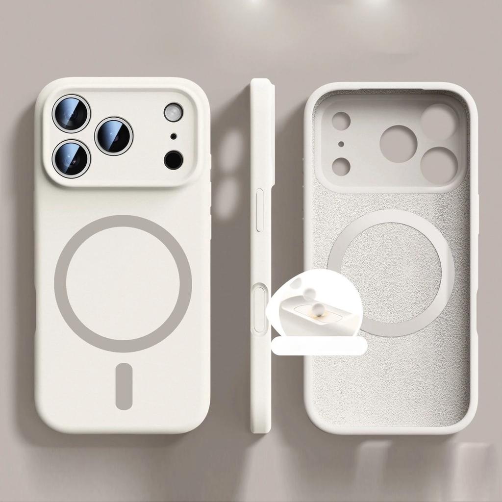 For iPhone 17 Pro Max Wireless Charging for Magsafe Case for iPhone 16 15 14 12 13 Pro Max Plus 17 Air Liquid Silicon Soft Cover