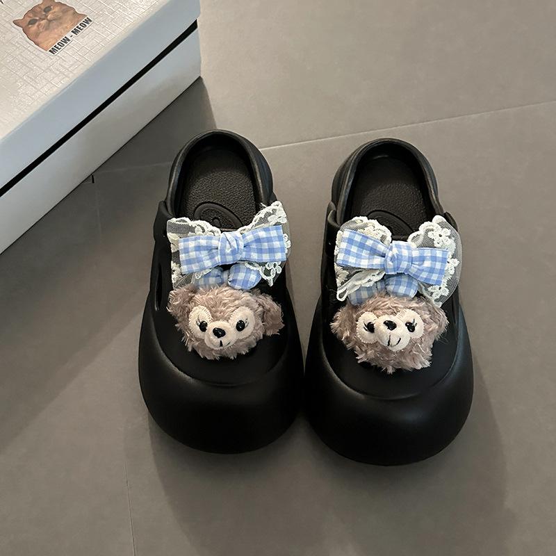 Cute Shirley Mei Hole Shoes Women's New Summer Wear Beach Cool Thick Sole Half Drag Bag Head Drag