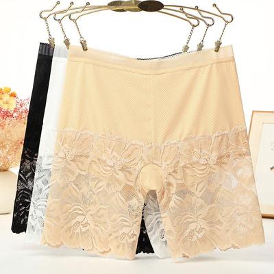 Pantaloncini a vita alta senza cuciture sotto la gonna Plus Size Pantaloni corti di sicurezza anti sfregamento in pizzo sexy Mutandine intimo da donna