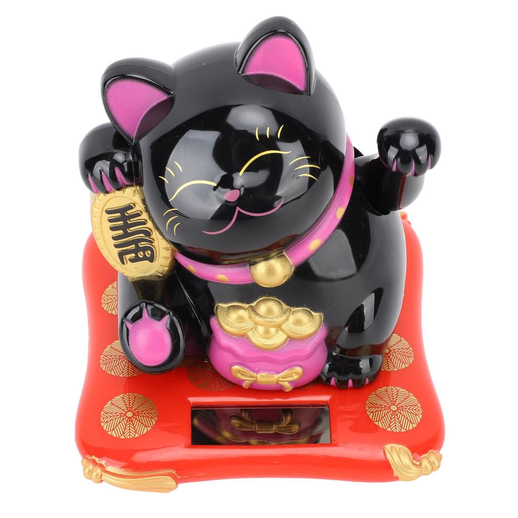 3,5 Zoll Glückskatze Solarbetrieben Winkende Glückskatze Ausstellungsdekoration für Schreibtisch Hauseingang