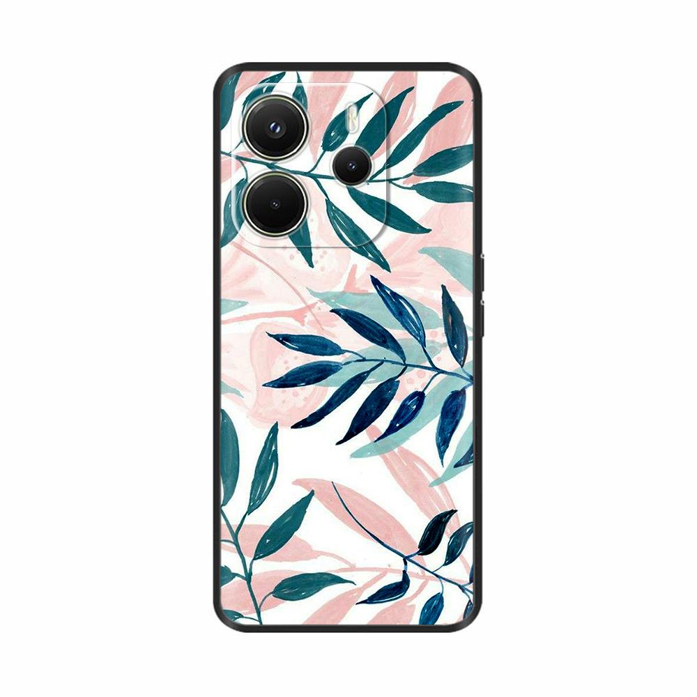 For Xiaomi Redmi Note 14 4G Case Luxury Painted Cover Black Silicone Phone Case For Redmi Note 14 Fundas note14 4G Soft Bumper