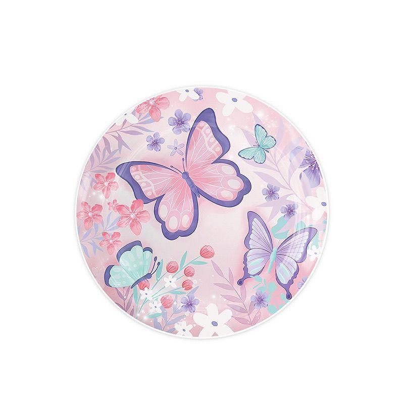 Pink Butterfly-Themed Birthday Party Set: Disposable Banners, Tableware, Paper Cups, and Paper Plates for Decorations and Party Setup