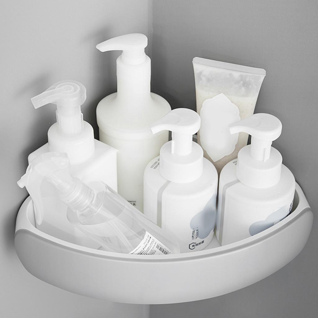 Eck-Duschregal für Dreieck-Aufbewahrungsorganizer Wandmontierter Klebe-Shampoo-Halter Badezimmer Küche Aufbewahrung R