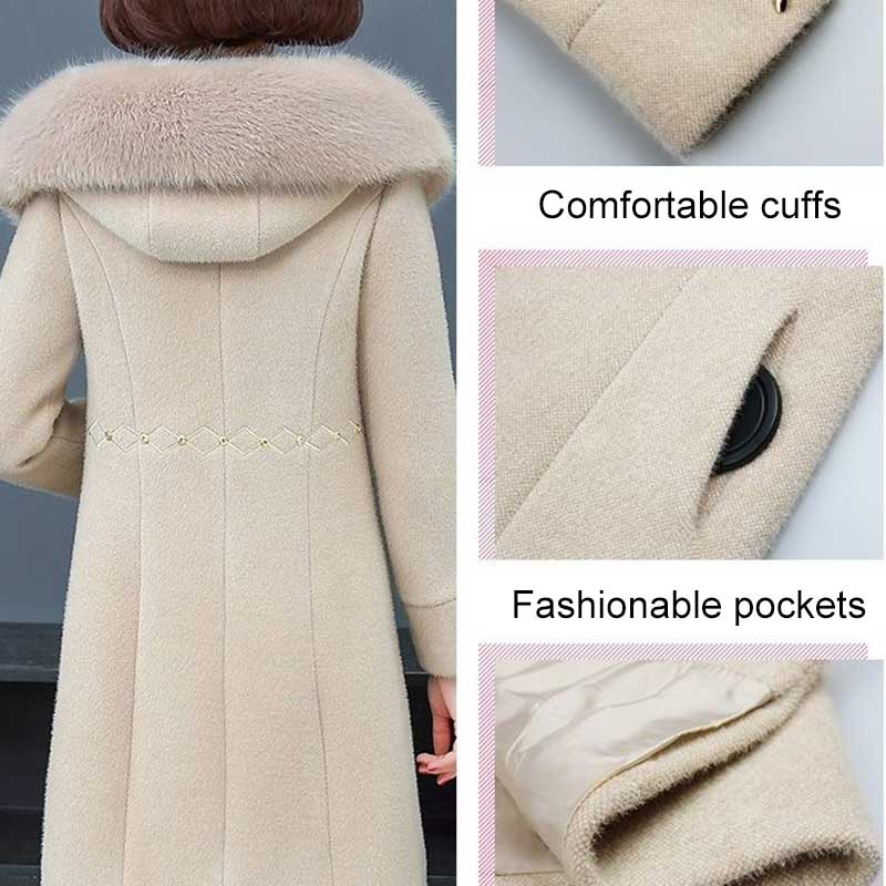 Kobiety w średnim wieku zimowy aksamitny płaszcz z norek jesień i zima 40 lat 50 kobiet w średnim wieku wełniana kurtka matki