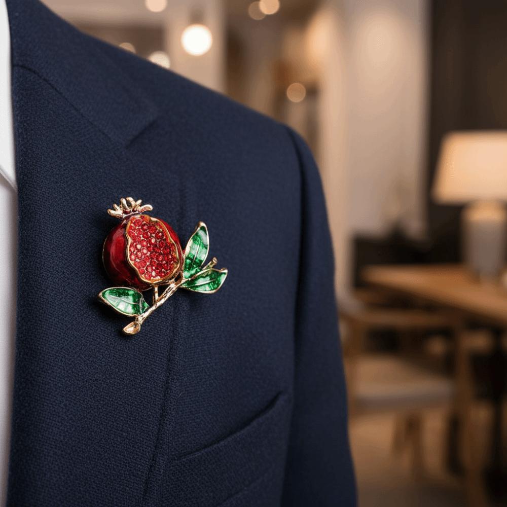 Pomegranate Enamel Fruit Brooch Elegant Fruit Lapel Pin Brooches Jewelry  Dresses Decoration