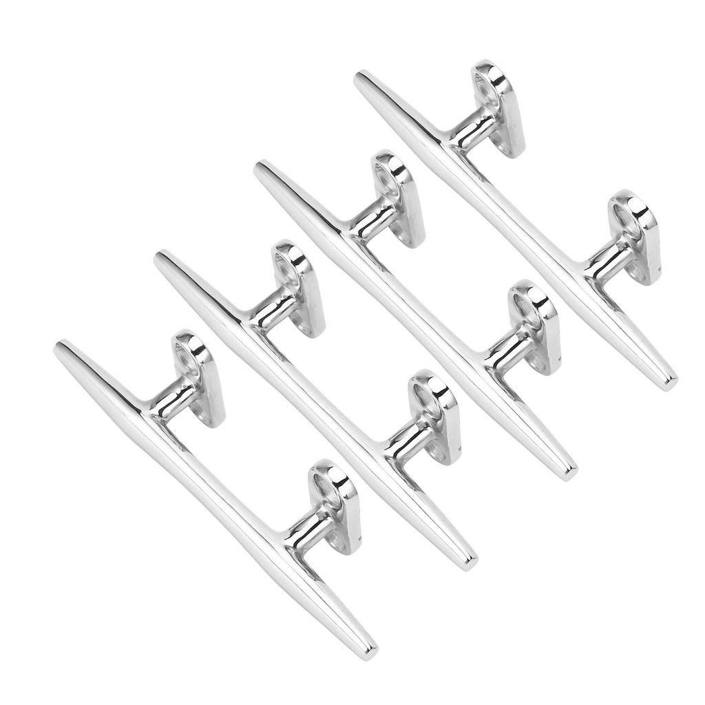 4Pcs Boat Dock Cleat 5 Inch 316 Stainless Steel Secure Fixation Marine Rope Cleat for Yacht Ship