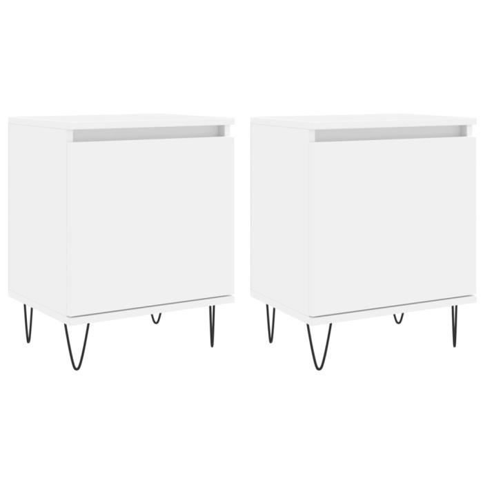 VidaXL Bedside Tables 2 Pcs White 40x30x50 Cm Engineered Wood 826829