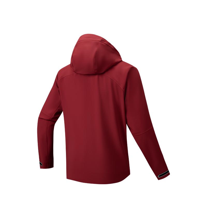 ANTA Variety Training Collection Windbreaker Jackets Men's Dark Melancholic Red Hooded Moderate 152547608N-4