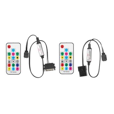 5V RF Remote Controller Battery Powered 2.4G RGB LED Strip Remote Controller 17 Keys Accessories 3 Pin To SATA 4Pin for PC Case