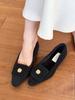 Soft Leather Version~ Camellia Pointed Head Shallow Mouth Single Shoes Women's Autumn 2025 New Fashionable Versatile Casual Mao Mao Shoes
