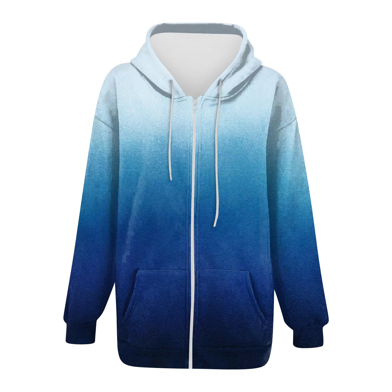 Женские повседневные модные пуловеры с градиентным принтом и длинными рукавами — фото 5