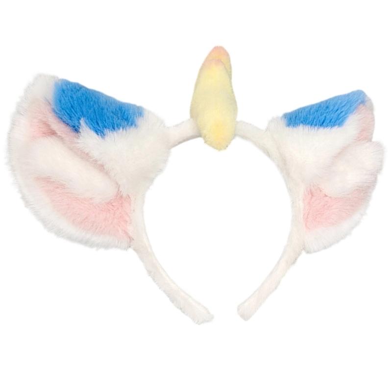 High Elasticity Plush Headbands Featuring Cute Mythical Ears Face Washing Soft Material Sensitive Skin Friendly
