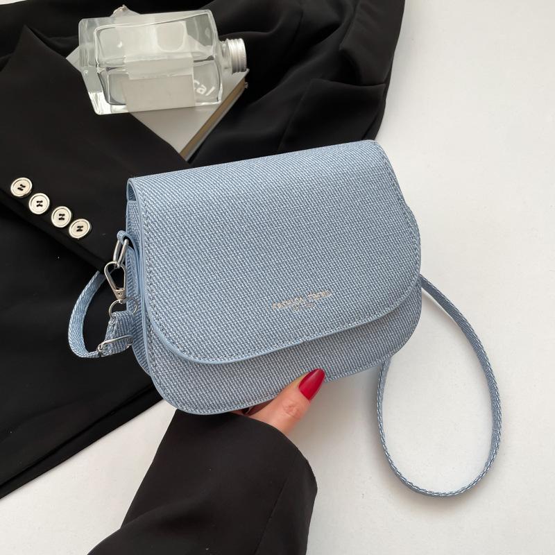 

Милая простая сумка женская 2025 новая трендовая корейская версия сумка-седло текстурная сумка-мессенджер Мори универсальная сумка через плечо синий
