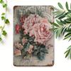 Vintage Roses Floral Tin Sign 8x12in Shabby Chic Rustic Farmhouse Wall Art Garden Bathroom Home Decor Unframed