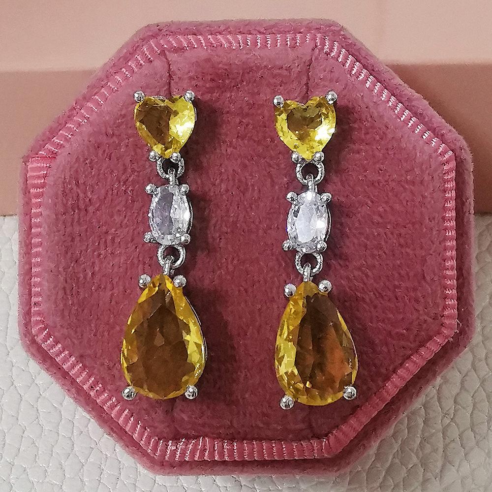Exquisite Pink Zircon Waterdrop Earrings for Women - Early Spring Collection