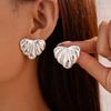 Acrylic Love Texture Silver Needle Stud Earrings Cold Wind Personalized Earrings