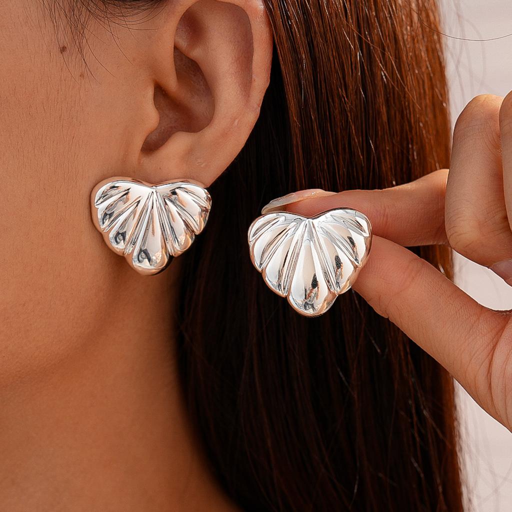 Acrylic Love Texture Silver Needle Stud Earrings Cold Wind Personalized Earrings