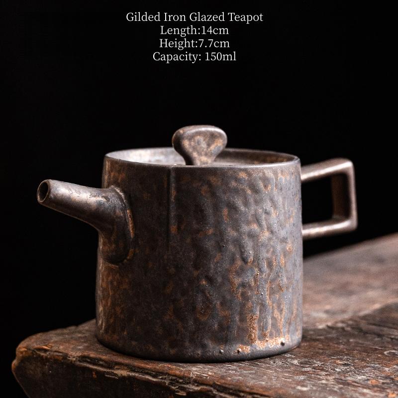 

150ml Ceramic Teapot Iron Glaze Vintage Ceramic Teaware Tea Kettle Tea Ceremony Tea Making Kungfu Teapot