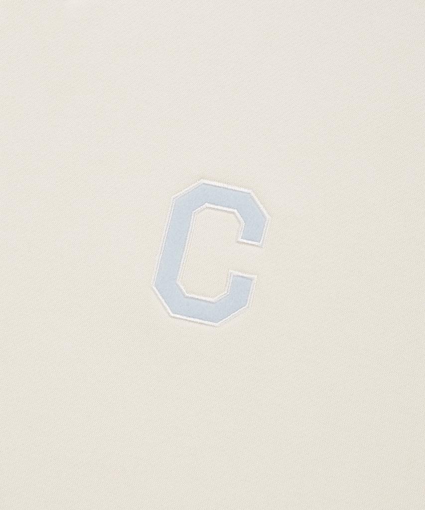 COVERNAT C Logo Zip-Up Hoodie Ivory