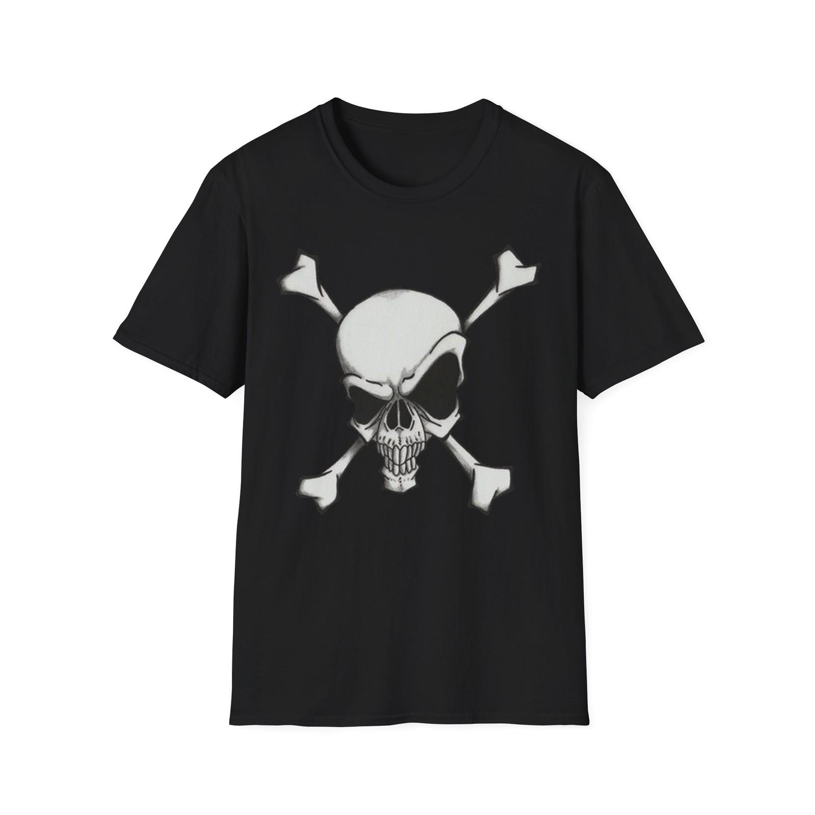 Grunge Pirate Skull and Crossbones T-Shirt | Skull Tee S