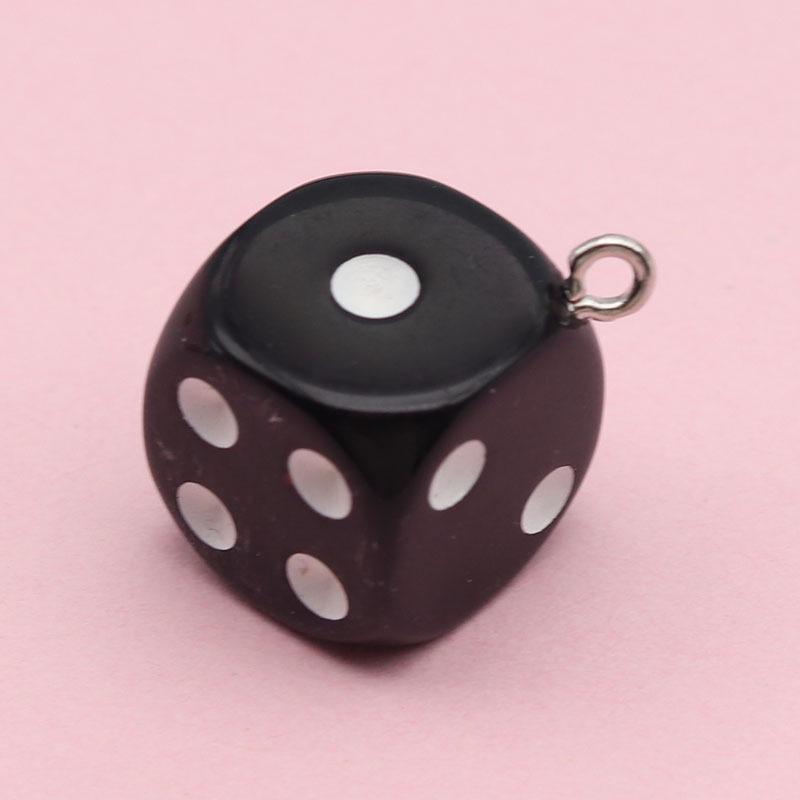 14mm Colorful Acrylic Dice Shaker Pendant Charm for DIY Jewelry