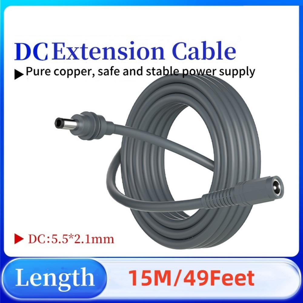 DC Male To Female Extension Adapter Cable 0.5-20M 20AWG Power Cable Cord DC5521 PVC Power Supply Cord for Starlink Mini Outdoor