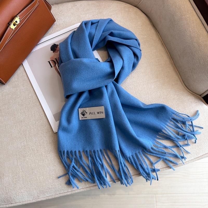 Womens Warm Thick Wool Blend Scarf Long Shawl With Tassels Winter Solid Color Fashion Accessory