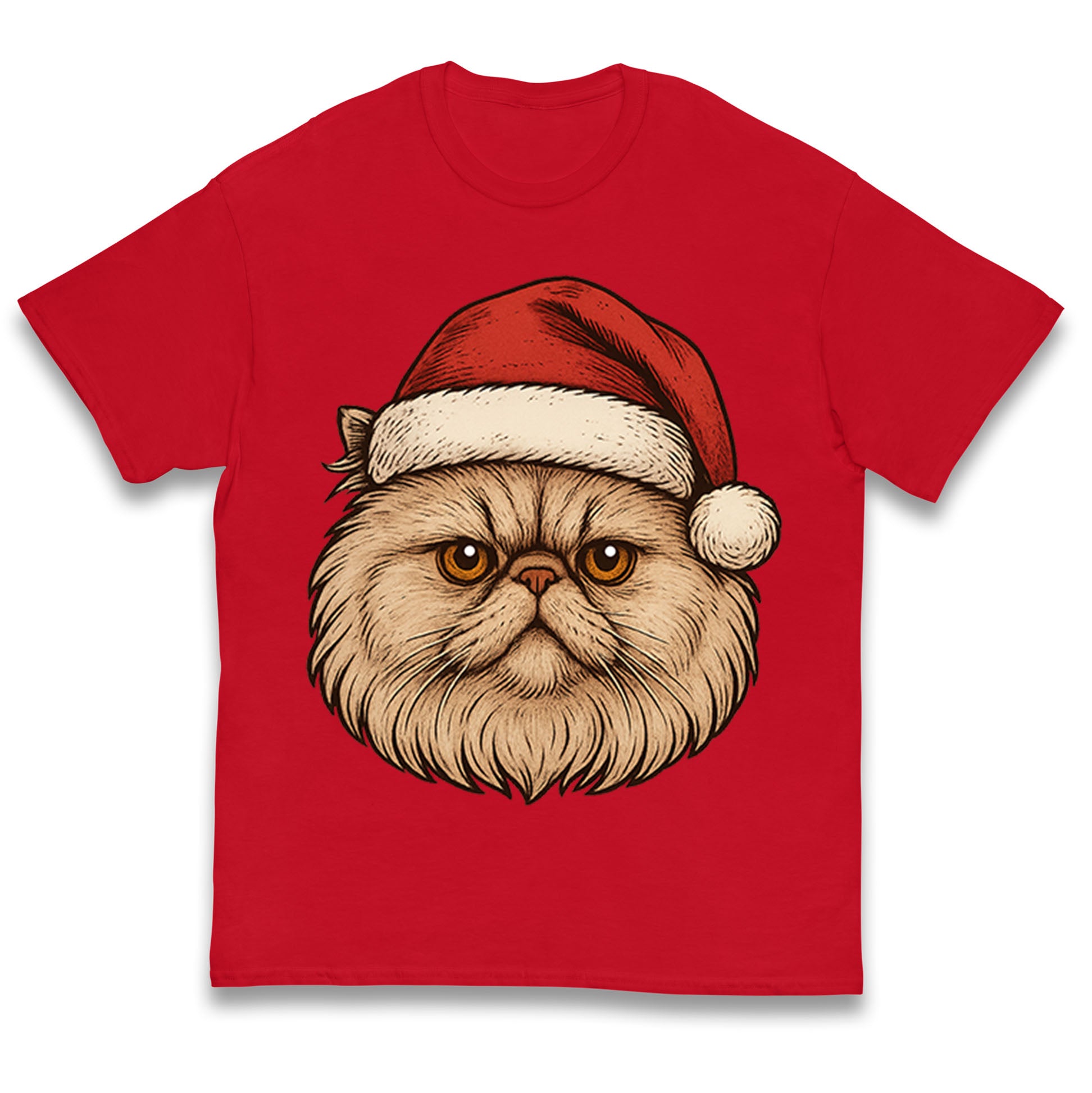 Persian Cat Face Christmas Kids T Shirt 110