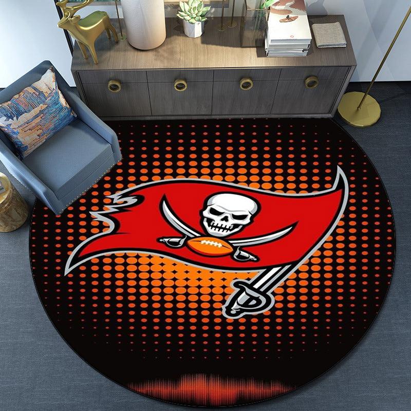 Tampa Bay Buccaneers Logo Round Rug for Livingroom,Bedroom, Palyroom, Chair Rug, Area Rug, Circle Carpet, Large Size Fan Christmas Gift