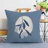 Blue Simple Print Decorative Pillowcase Bedroom Living Room Square Cushion Pillowcase